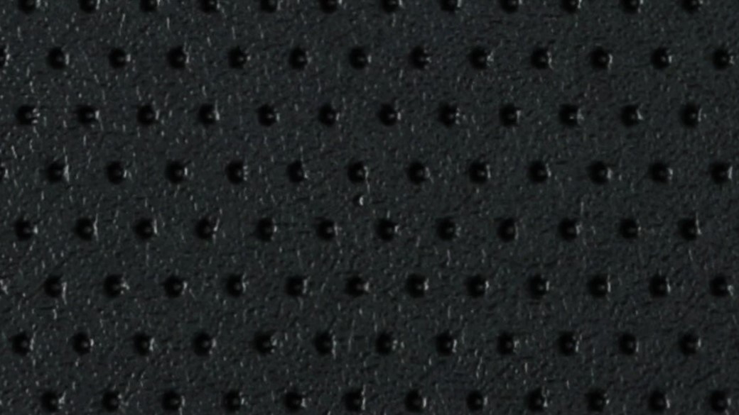 black perforated leather - not-through holes