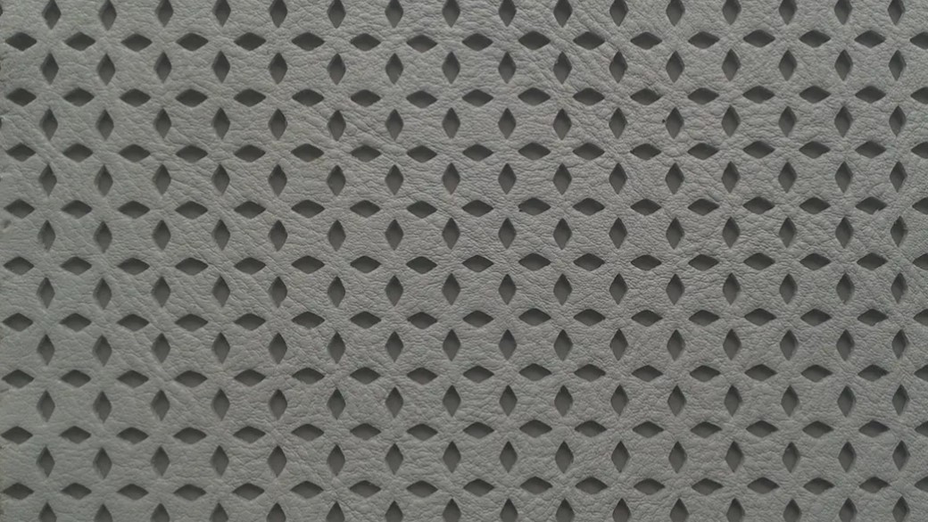 grey perforated leather